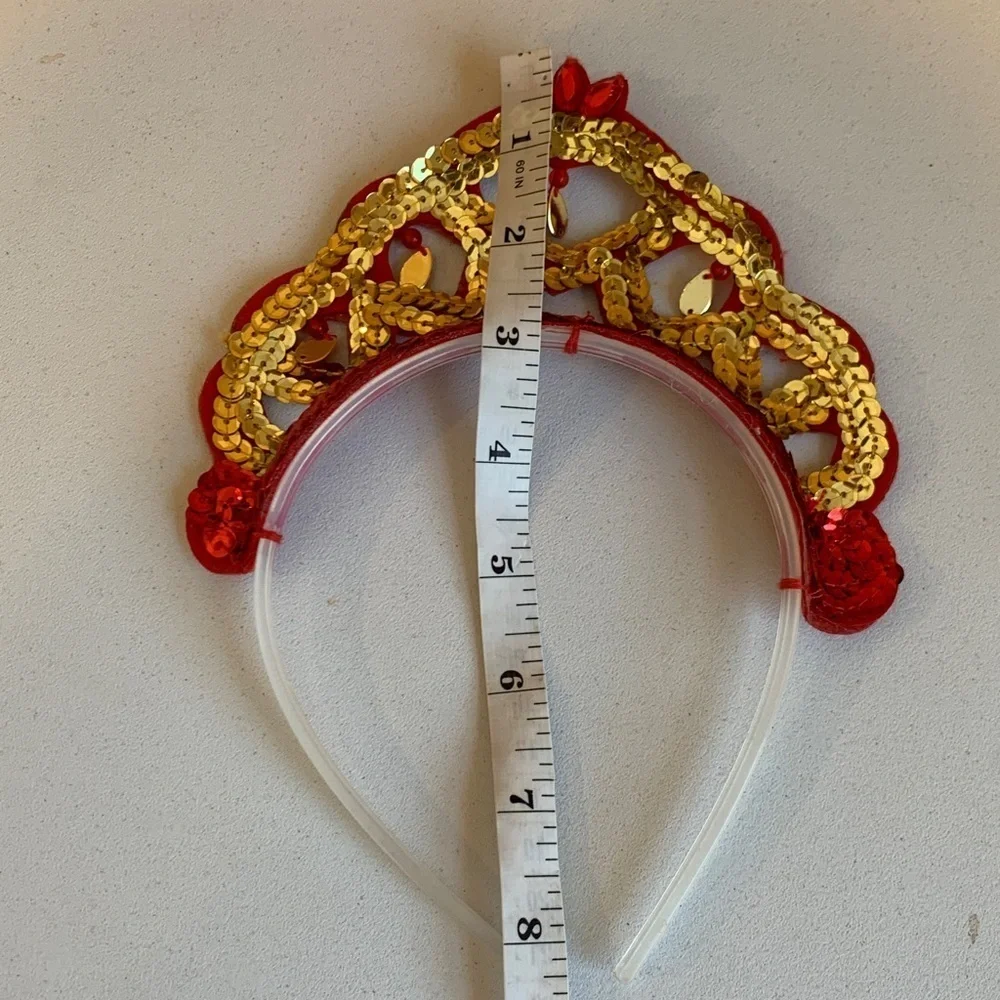 Red and Gold Sequin Girl’s Child’s Tiara Costume Headband